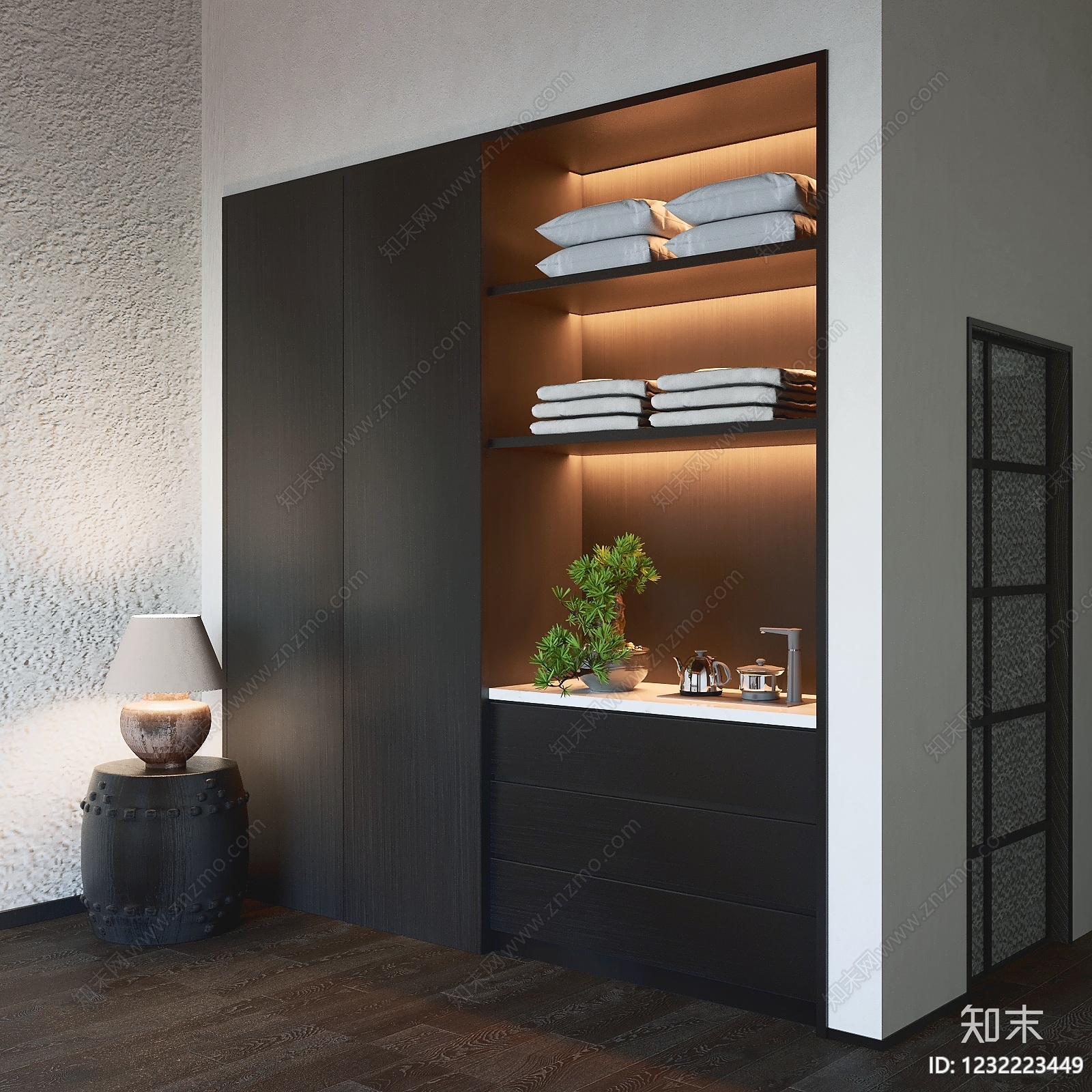新中式其他柜子3D模型下载【ID:1232223449】
