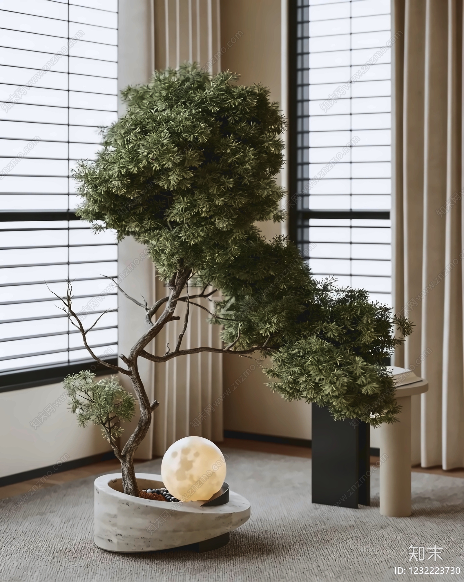 新中式盆栽SU模型下载【ID:1232223730】