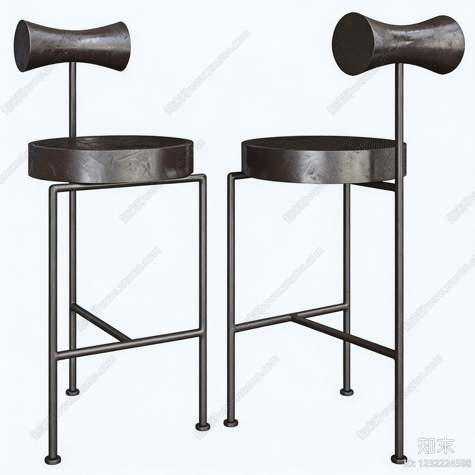 工业风吧椅3D模型下载【ID:1232224598】