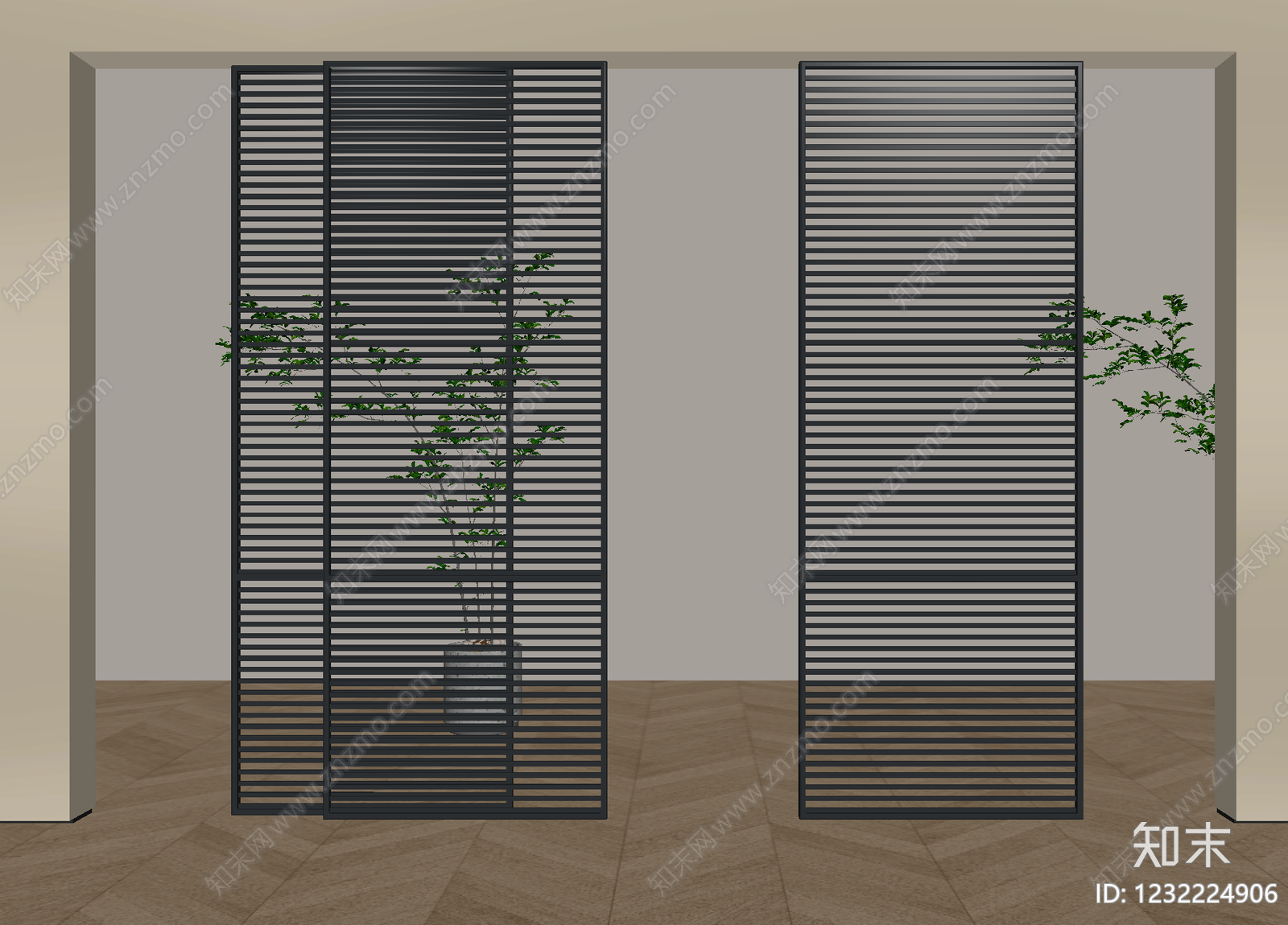 现代简约推拉门SU模型下载【ID:1232224906】