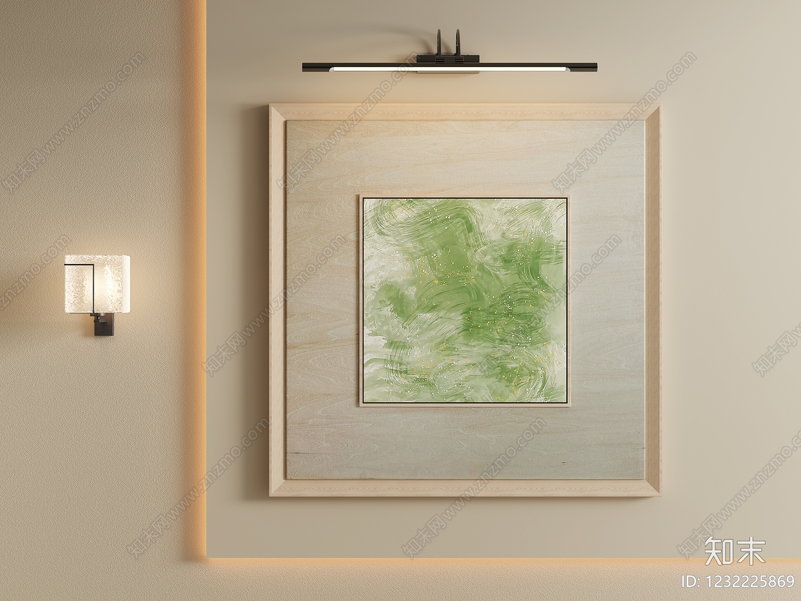 原木风抽象挂画3D模型下载【ID:1232225869】
