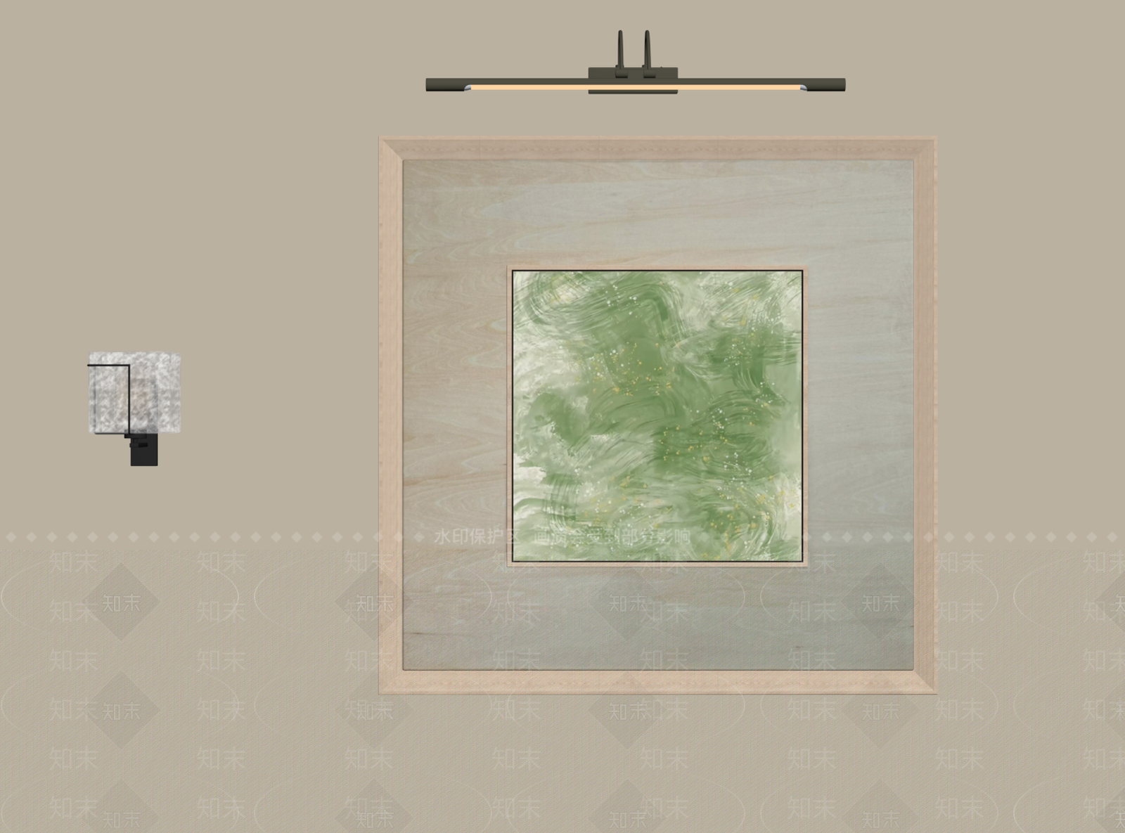 原木风抽象画SU模型下载【ID:1232226036】