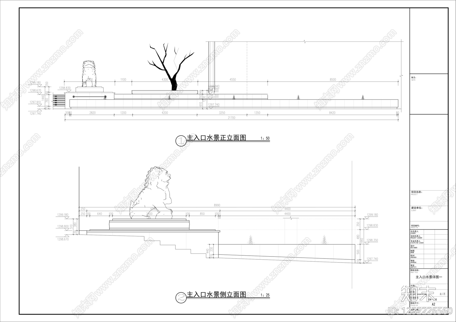 镜面水景cad施工图下载【ID:1232226560】