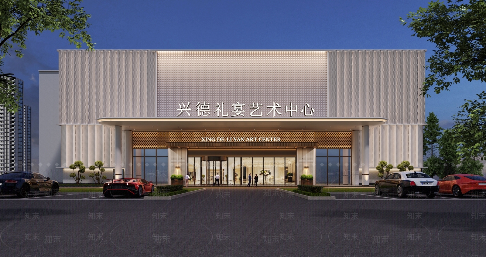 现代餐饮建筑3D模型下载【ID:1232226483】