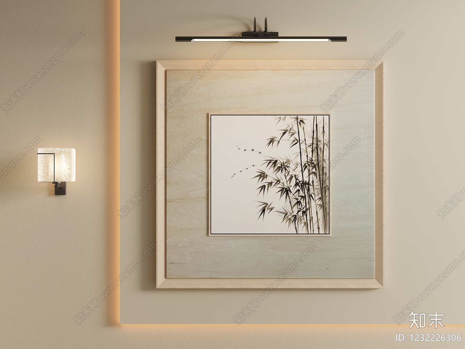 新中式挂画3D模型下载【ID:1232226306】