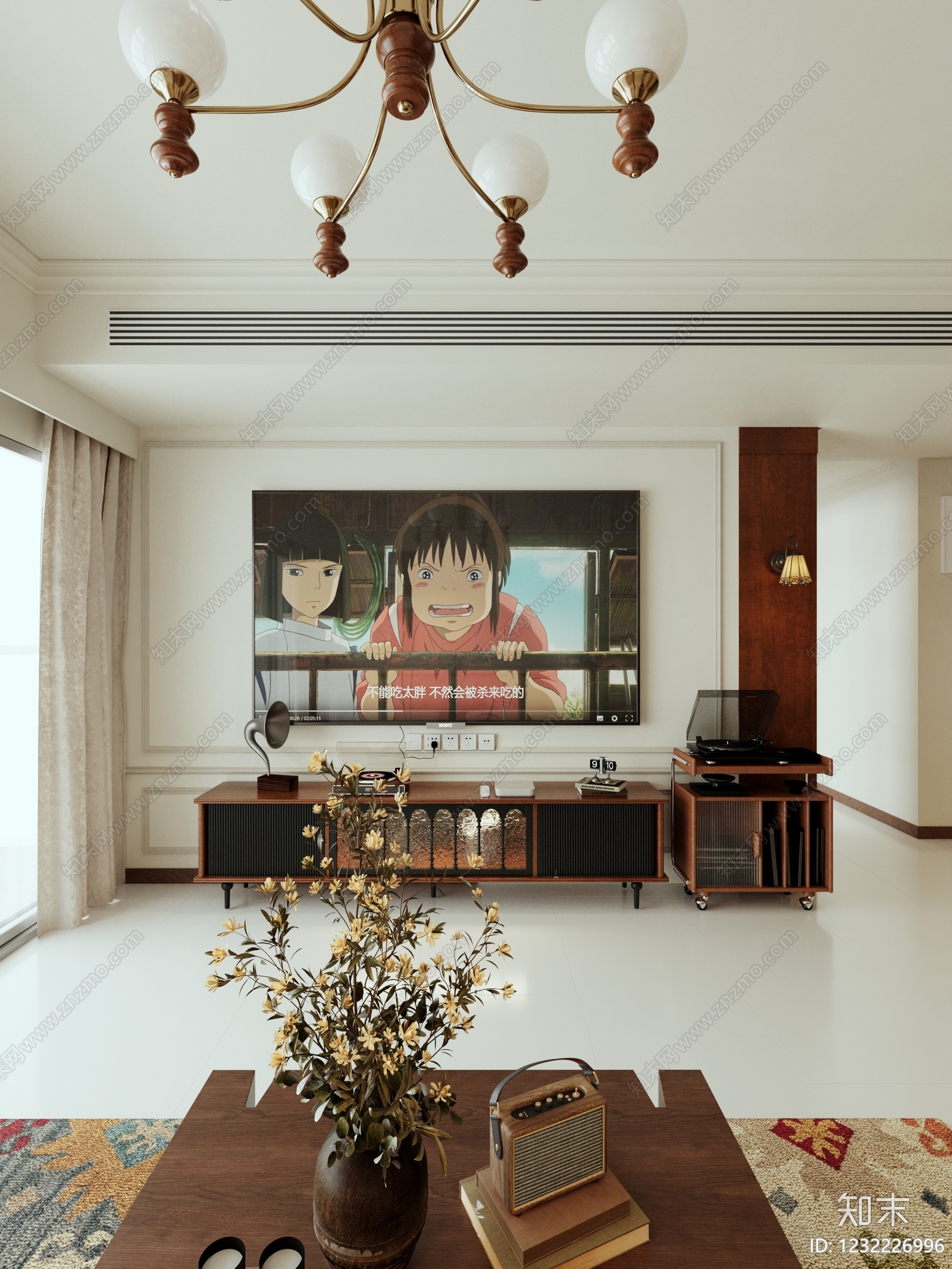 中古风别墅客餐厅3D模型下载【ID:1232226996】