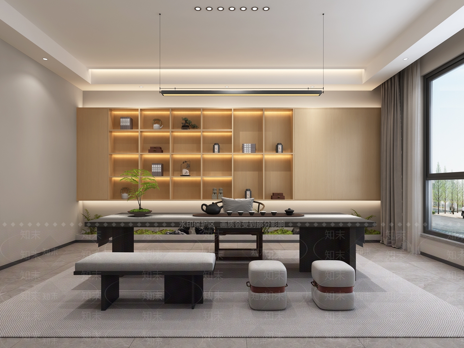 新中式茶室3D模型下载【ID:1232227078】