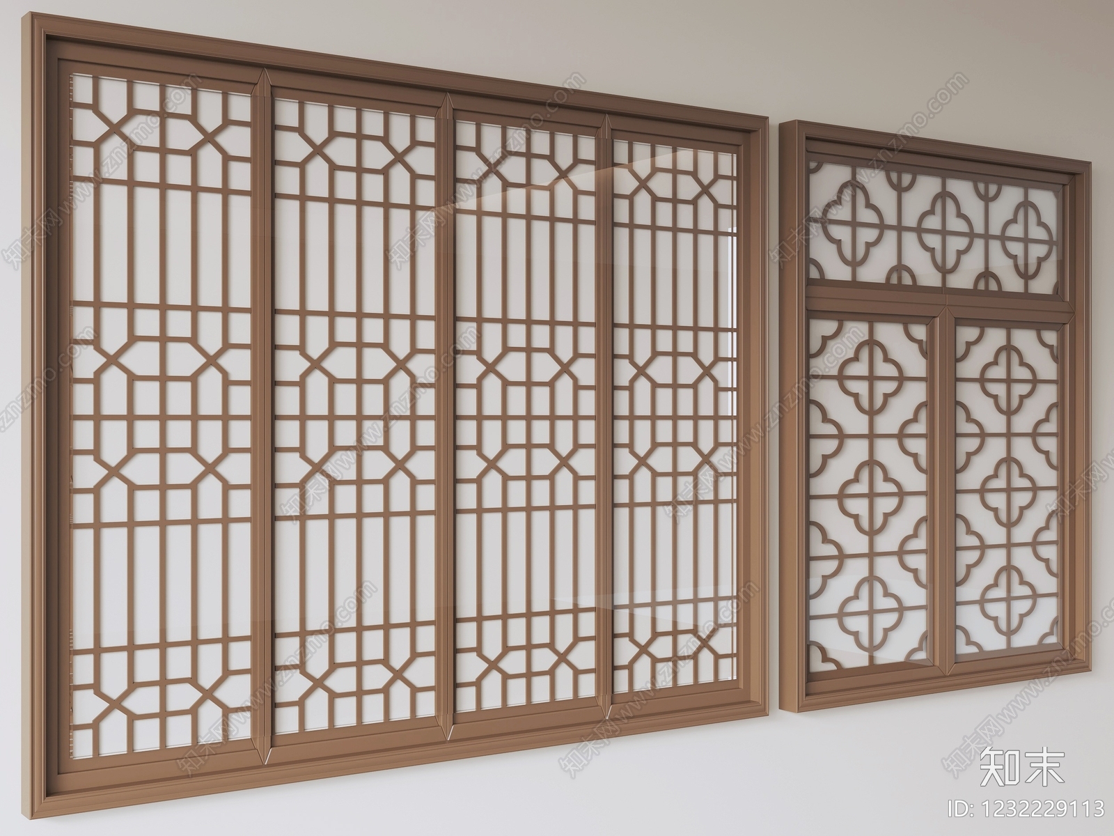 新中式花格3D模型下载【ID:1232229113】