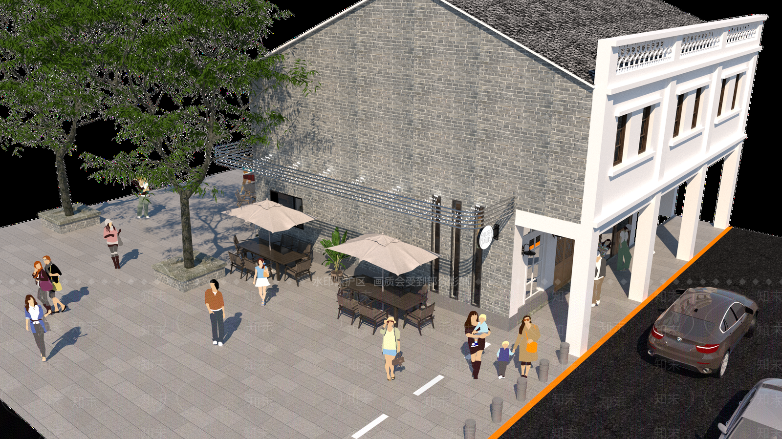 新中式古建筑SU模型下载【ID:1232230612】