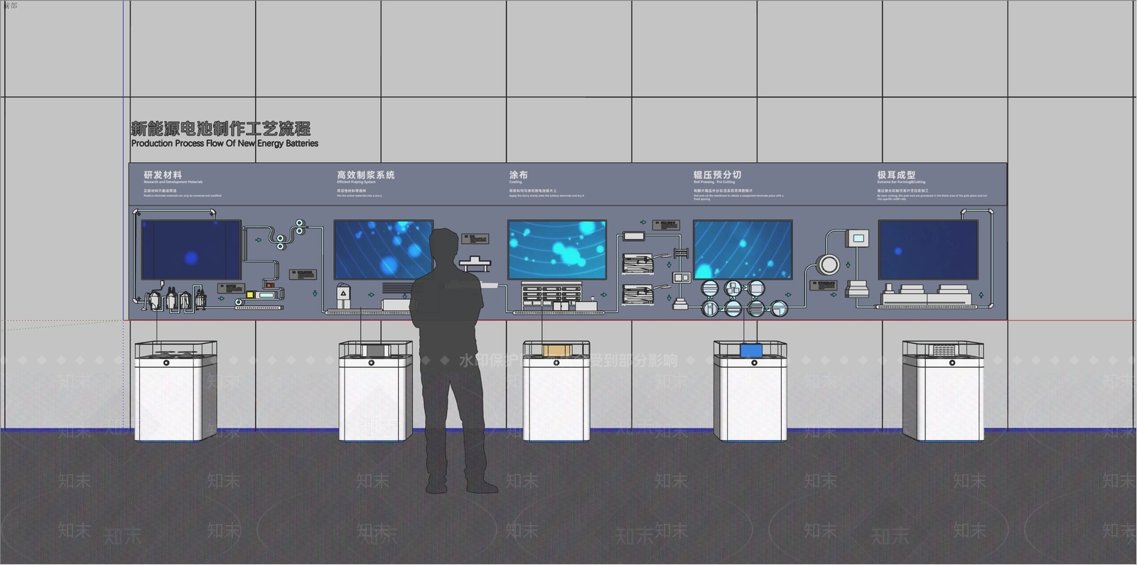 现代简约科技展厅SU模型下载【ID:1232231664】