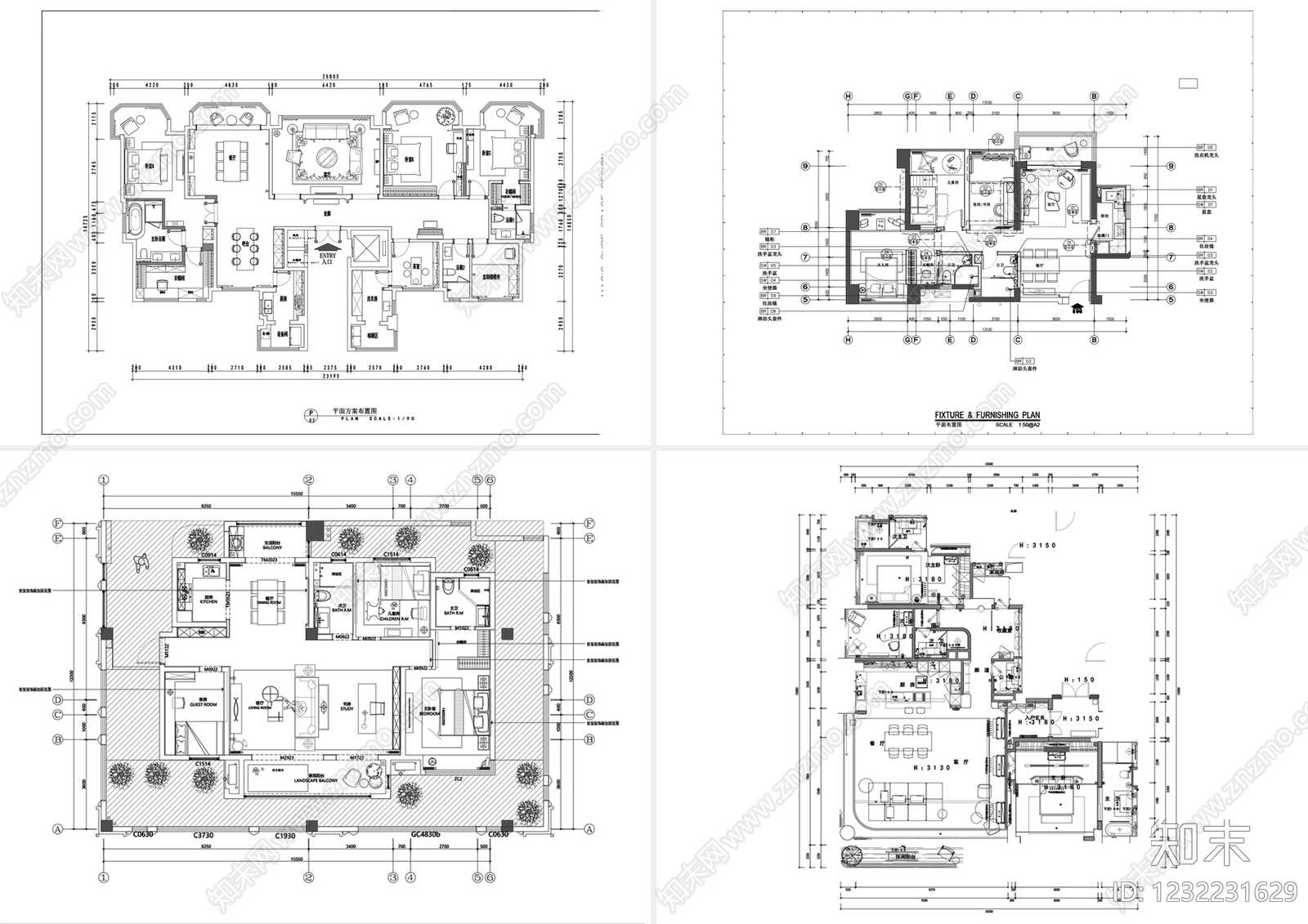 其他家装空间cad施工图下载【ID:1232231629】