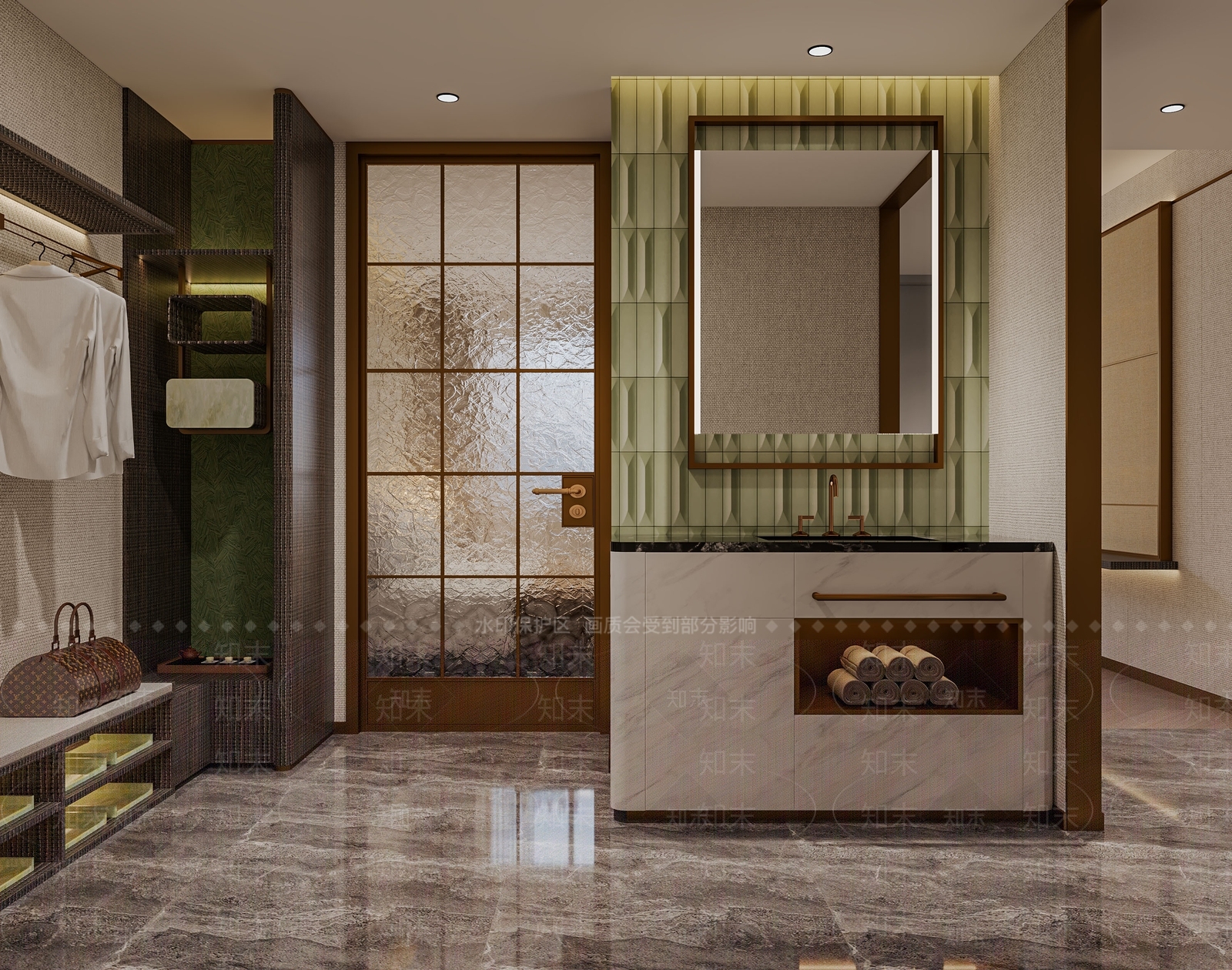 新中式酒店客房3D模型下载【ID:1232231814】