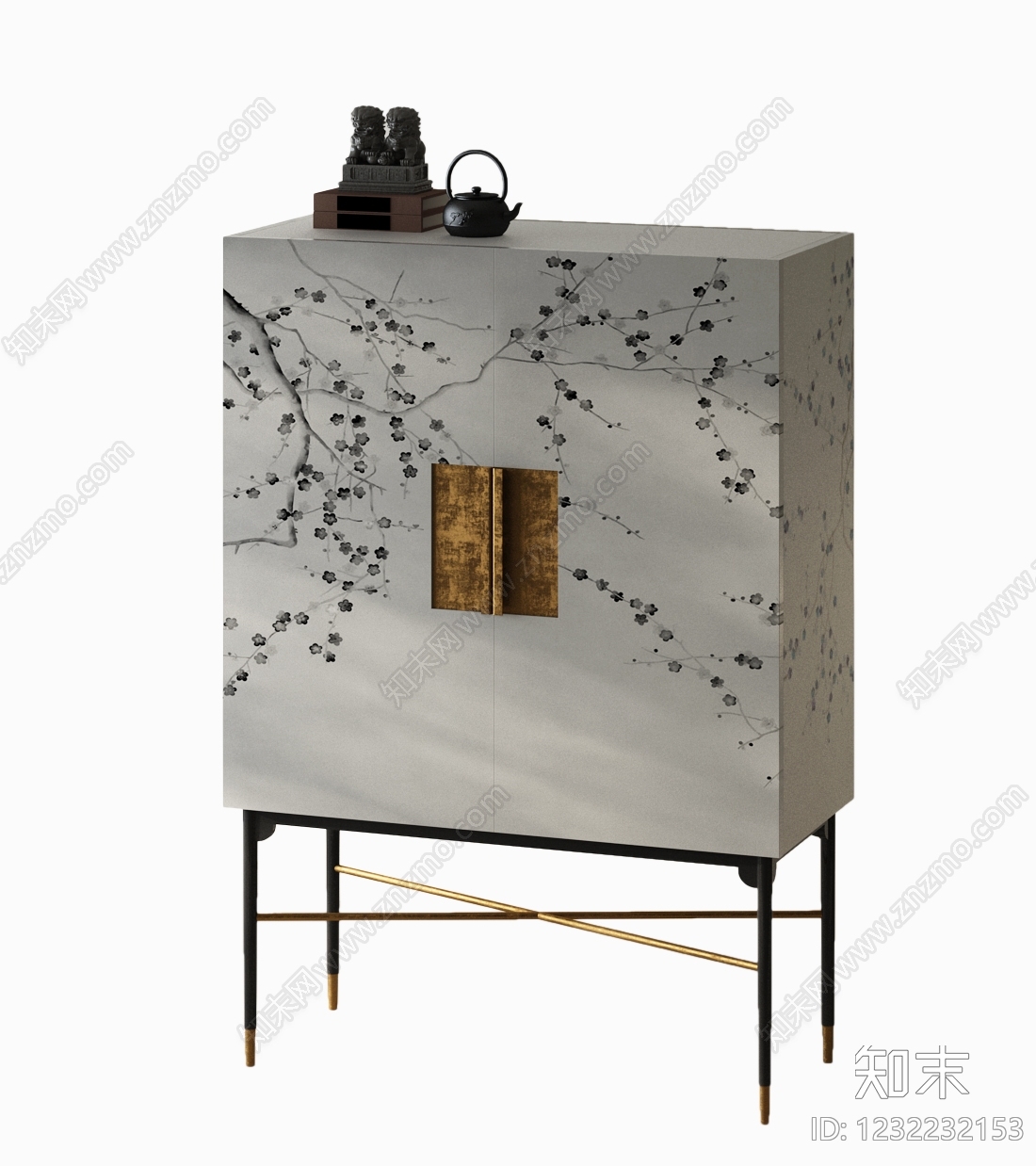 新中式玄关柜3D模型下载【ID:1232232153】