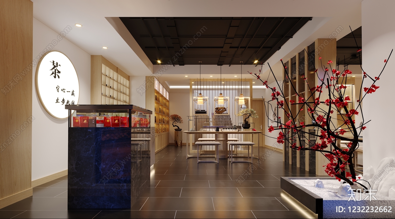 新中式茶叶店3D模型下载【ID:1232232662】