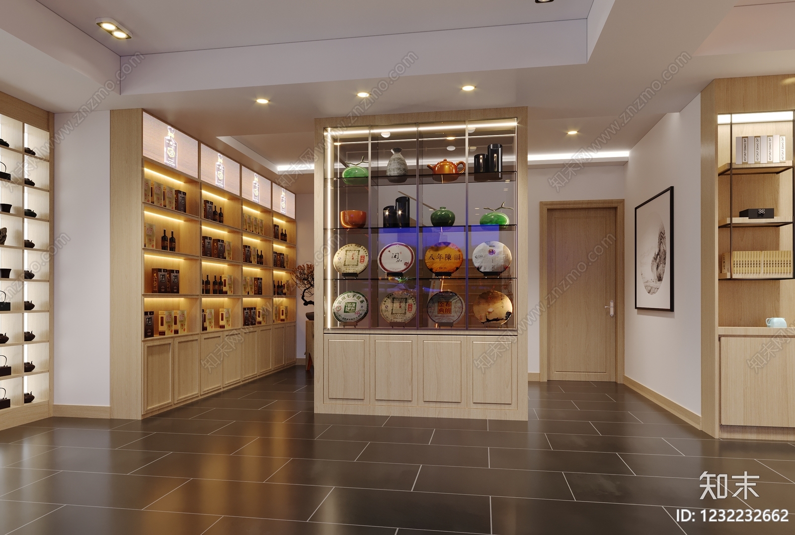 新中式茶叶店3D模型下载【ID:1232232662】