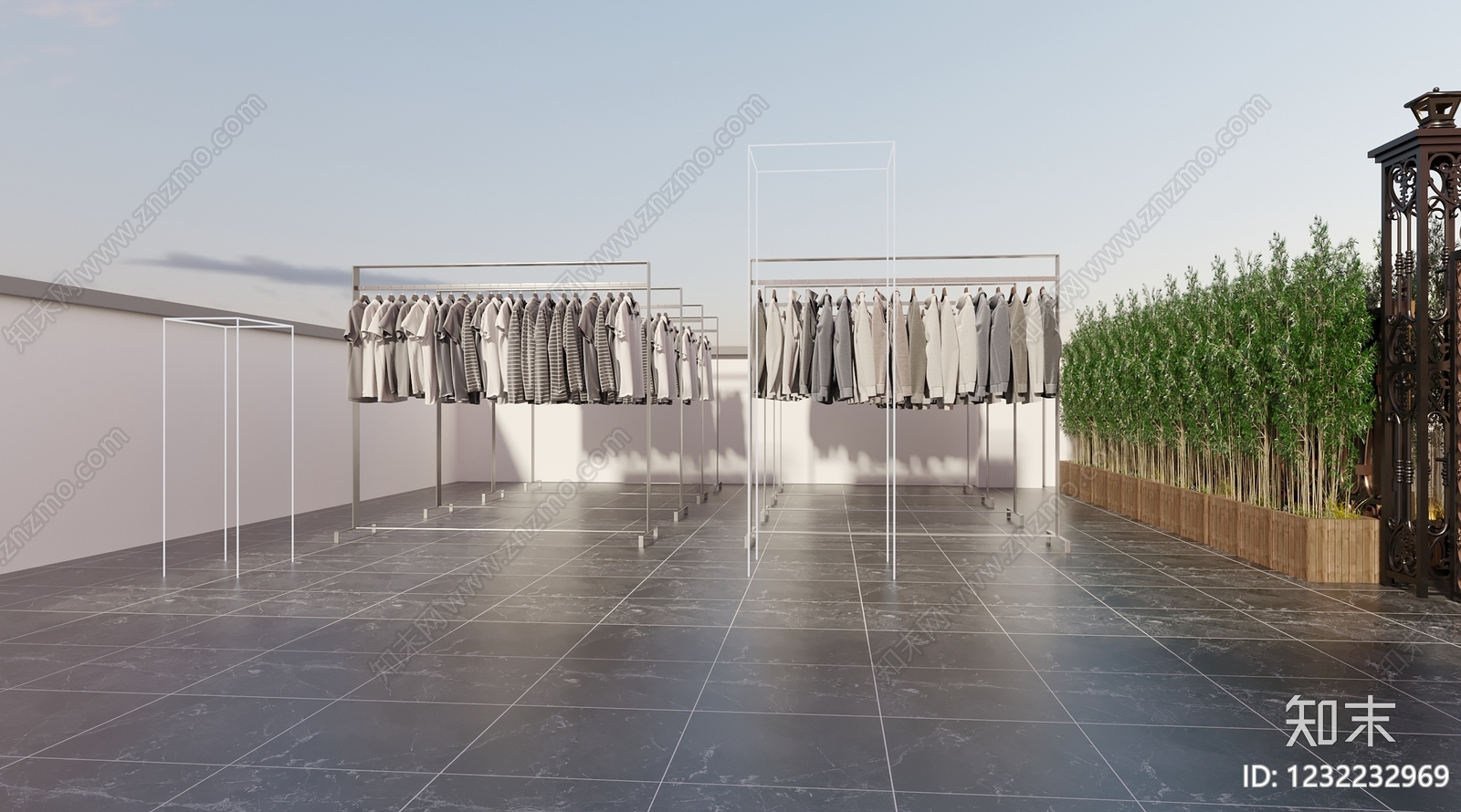 新中式景观屋顶花园3D模型下载【ID:1232232969】