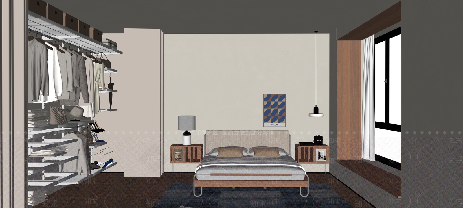 中古风主卧SU模型下载【ID:1232233126】
