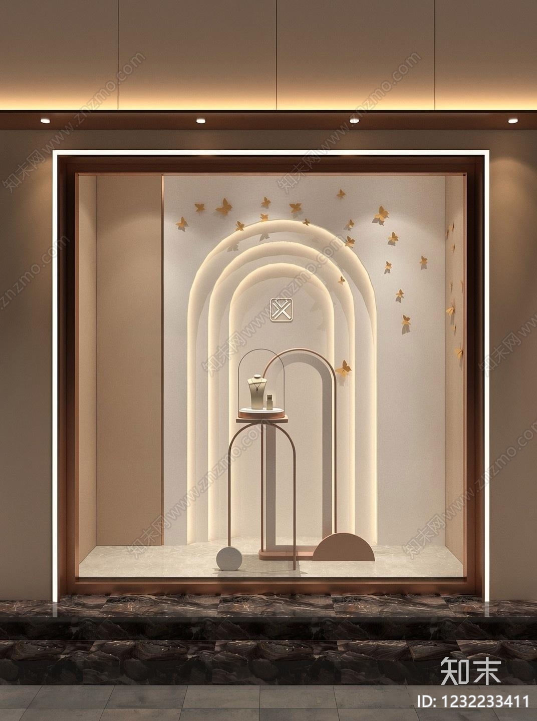 轻奢化妆品展台3D模型下载【ID:1232233411】