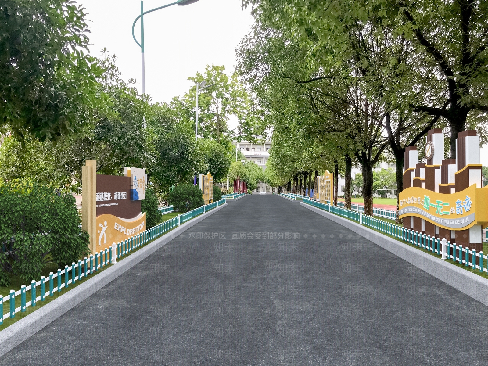 教育校园景观3D模型下载【ID:1232233529】