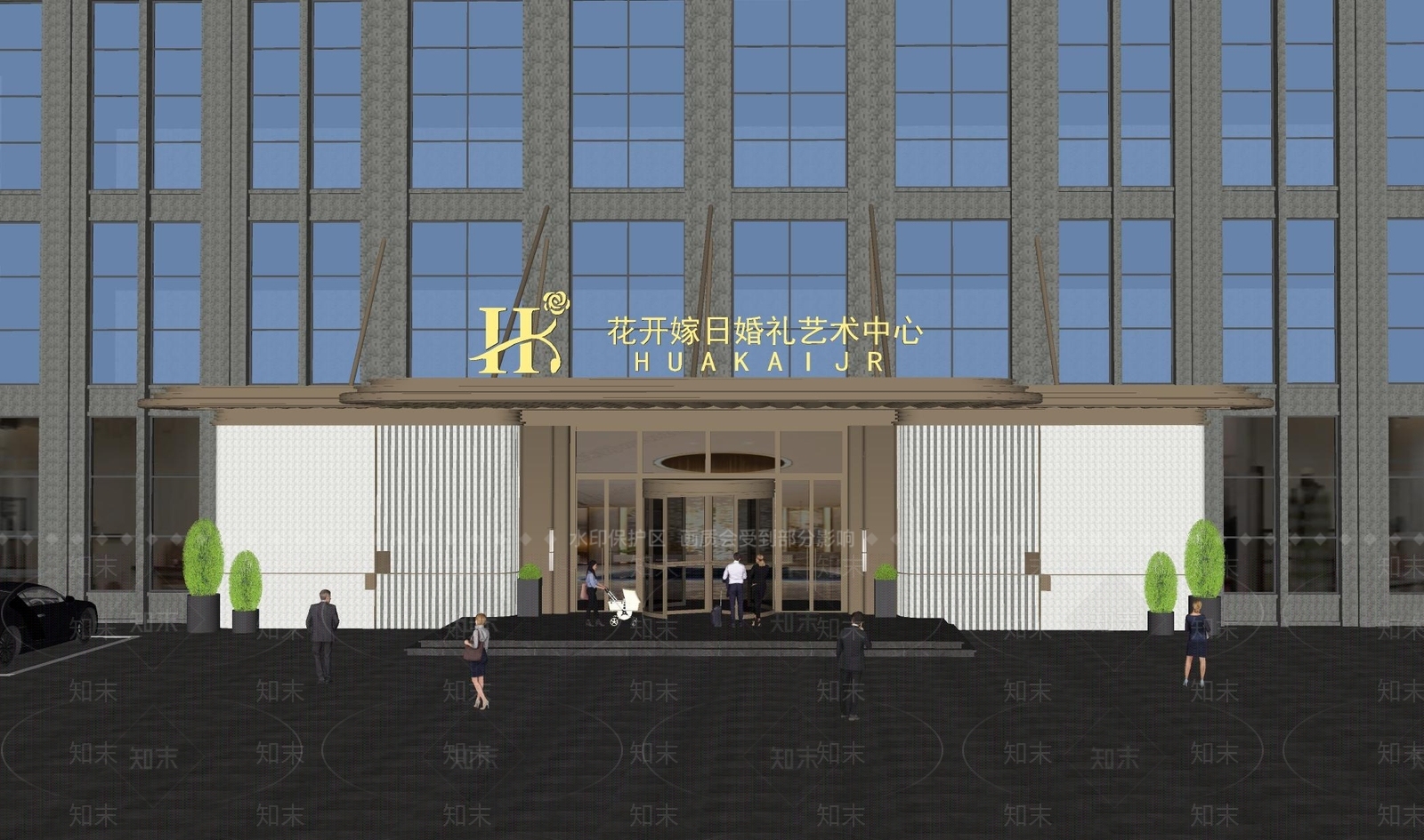 轻奢酒店入口SU模型下载【ID:1232234010】