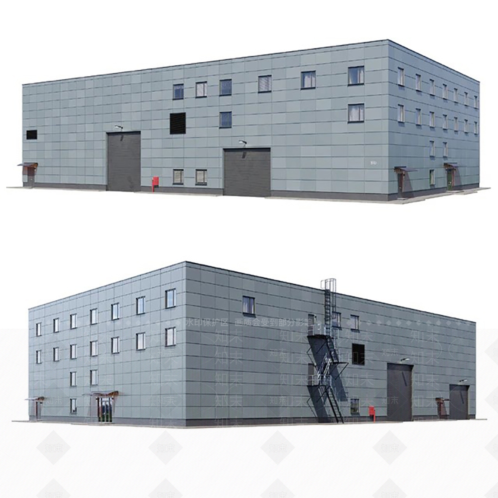 现代主义厂房3D模型下载【ID:1232236586】