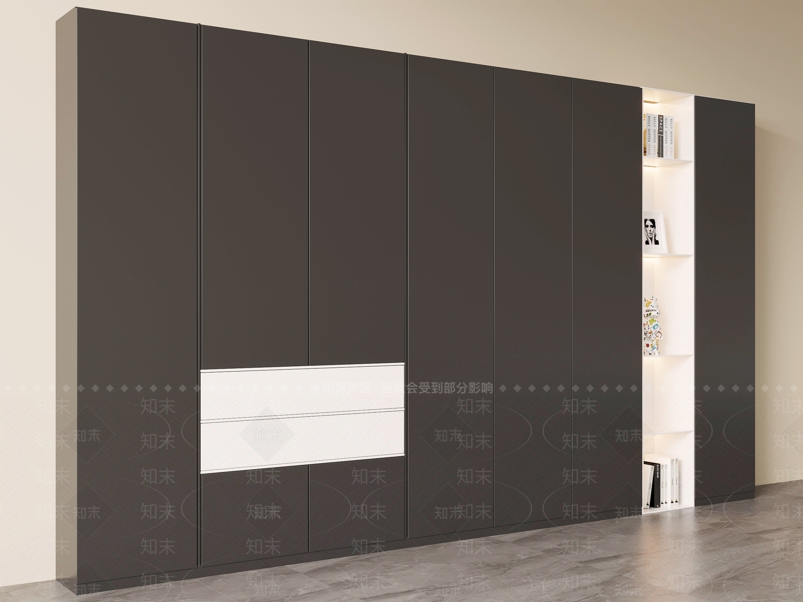 意式极简衣柜3D模型下载【ID:1232236890】