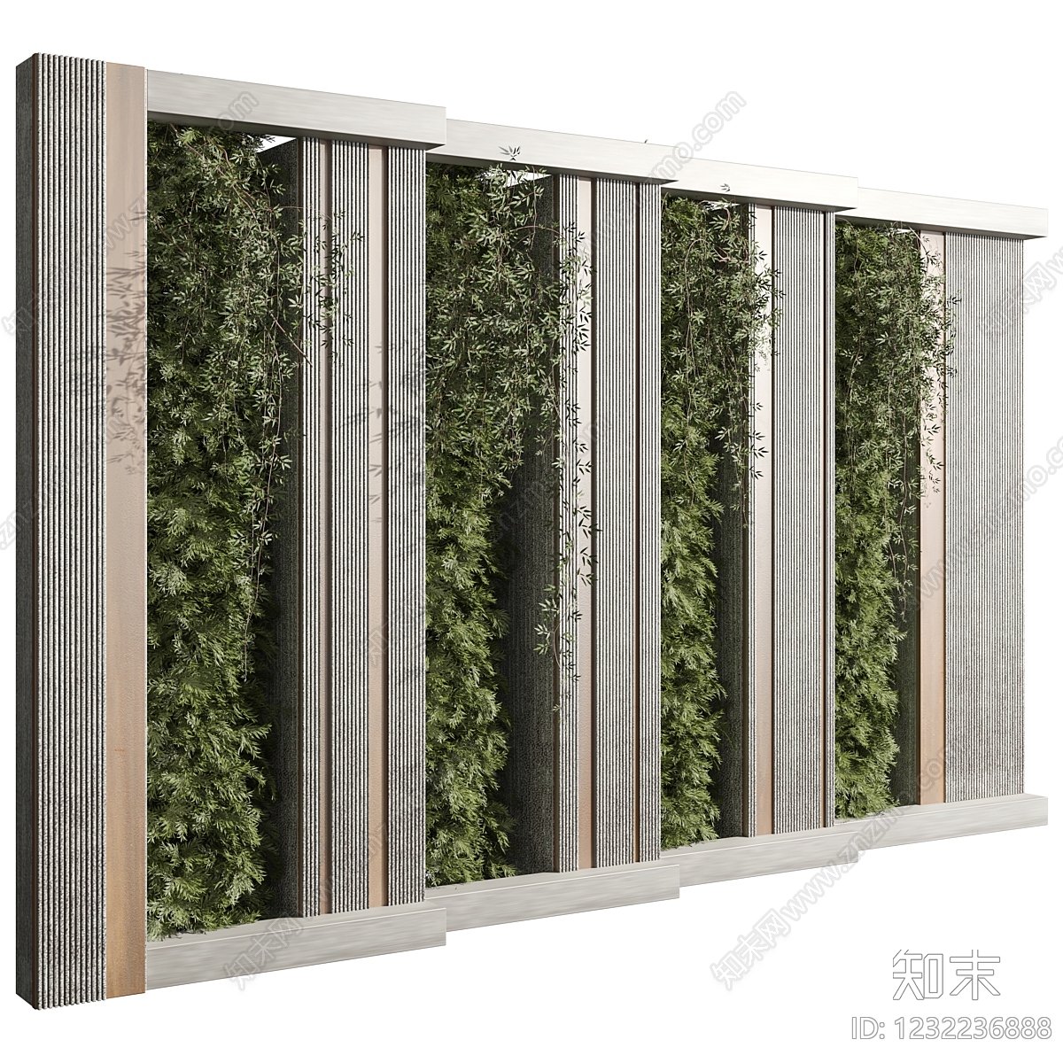 现代简约绿植墙3D模型下载【ID:1232236888】