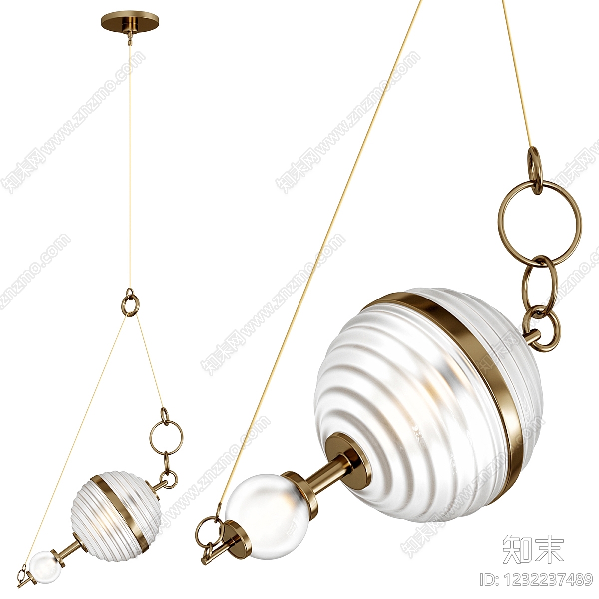 轻奢艺术吊灯3D模型下载【ID:1232237489】