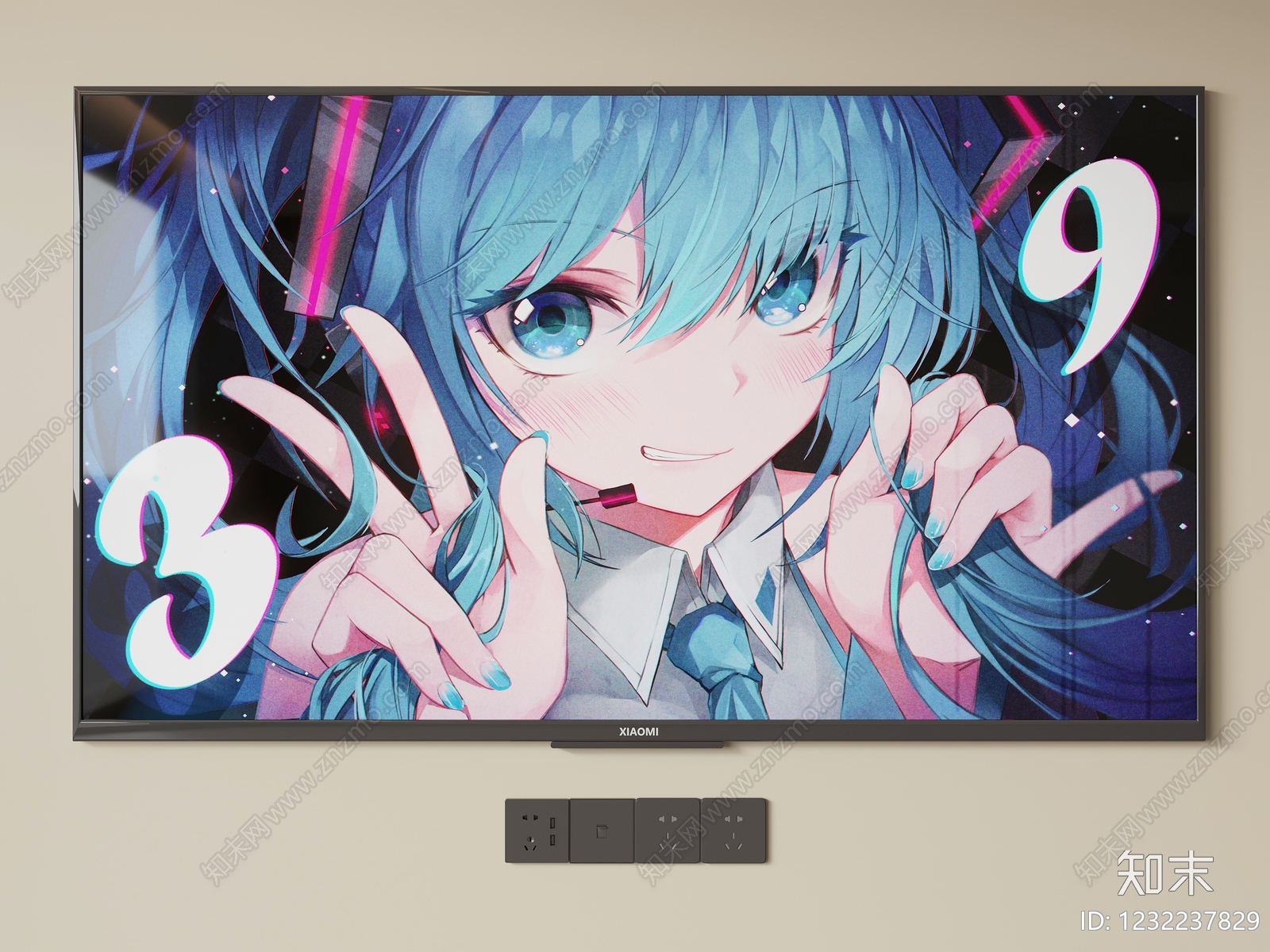 现代简约电视3D模型下载【ID:1232237829】