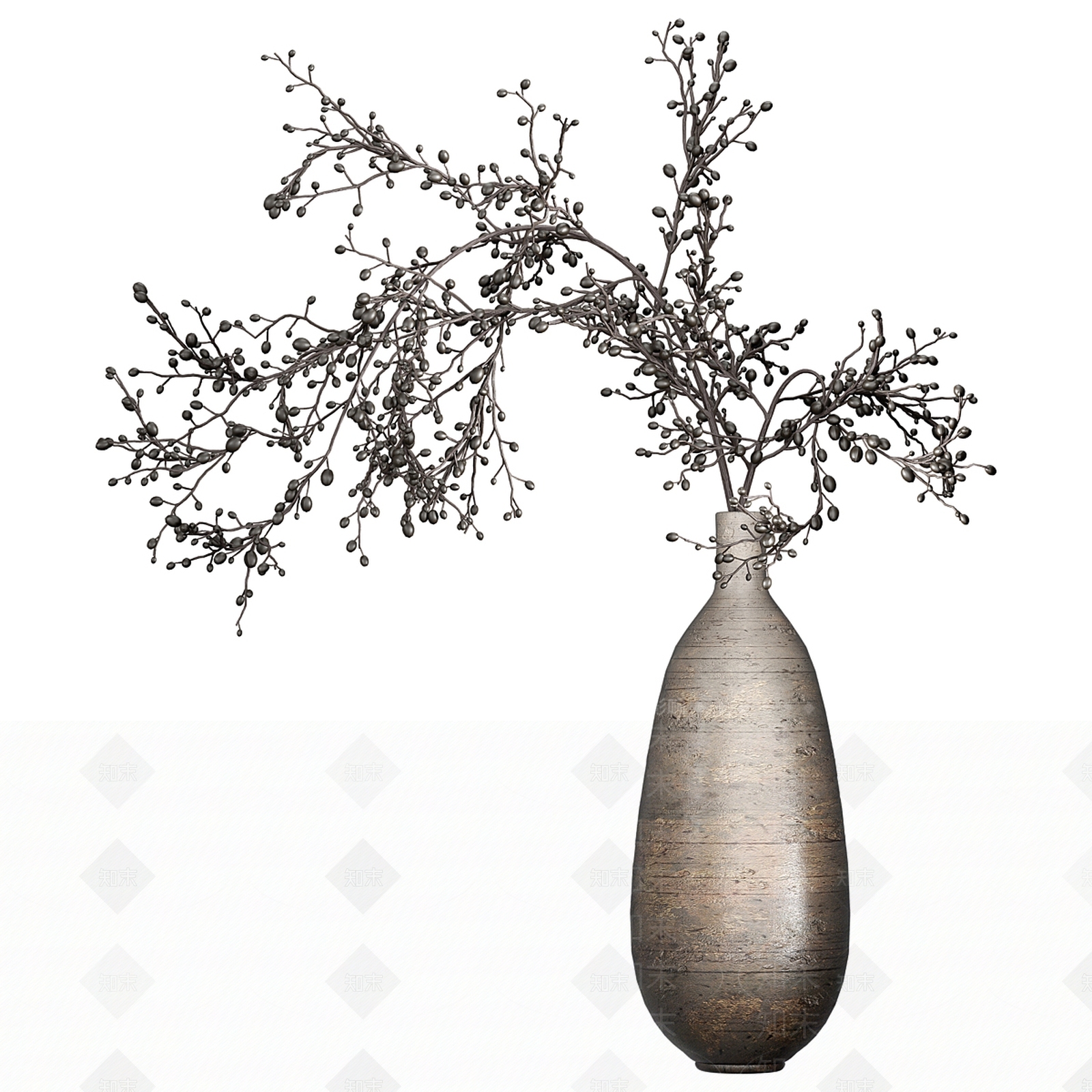 侘寂花艺3D模型下载【ID:1232238157】
