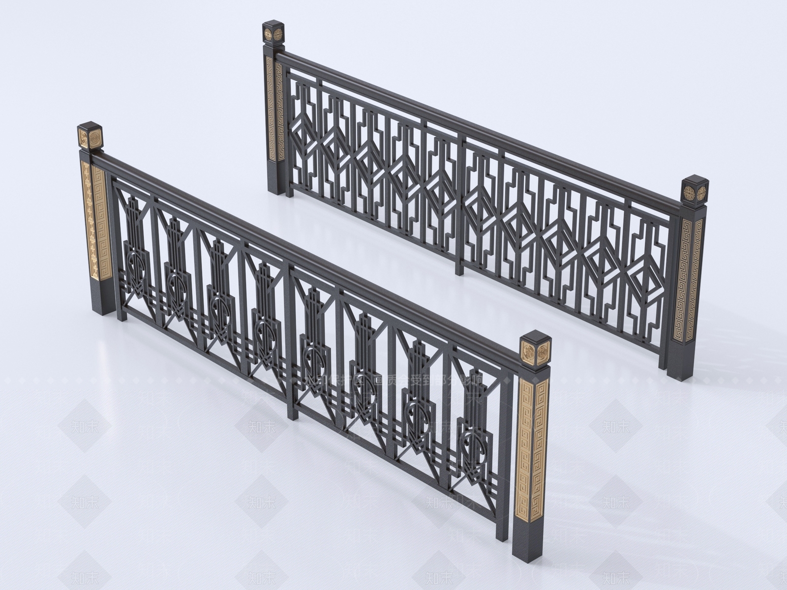 新中式栏杆3D模型下载【ID:1232238810】