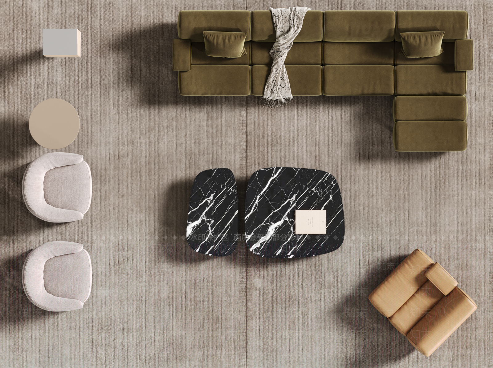 意式极简沙发组合3D模型下载【ID:1232239401】