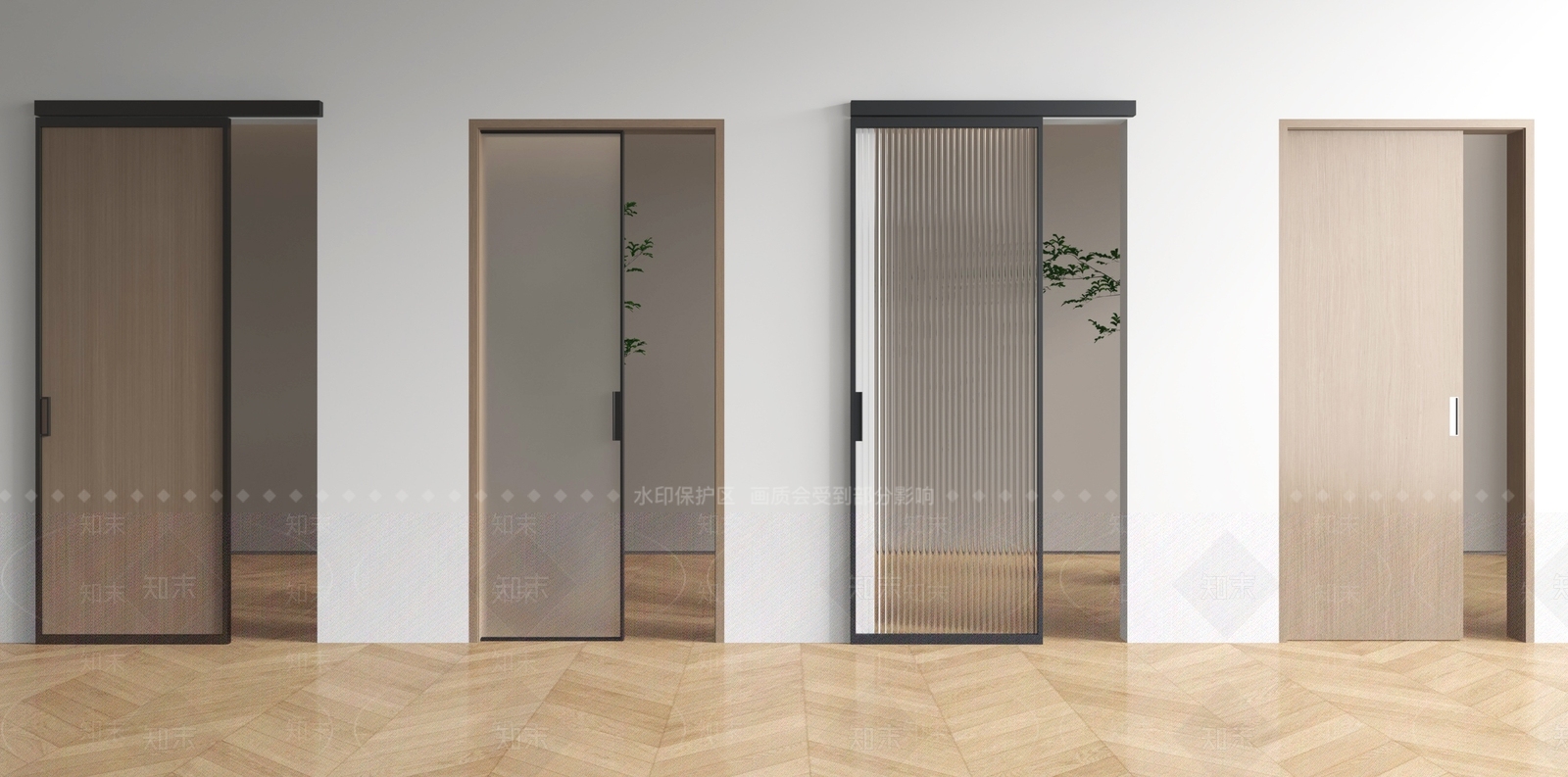 现代简约推拉门3D模型下载【ID:1232239322】