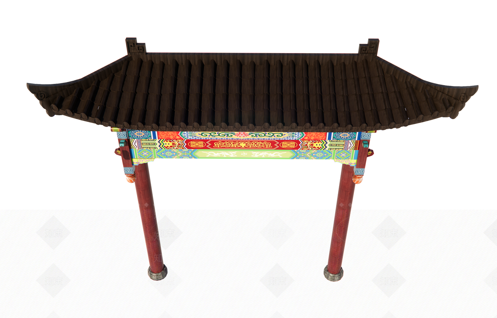 中式古建古建筑SU模型下载【ID:1232240032】