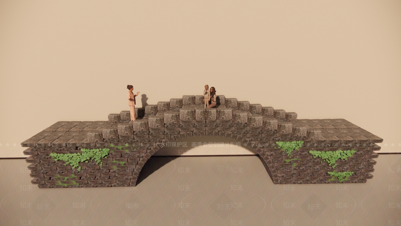 中式古建景观桥SU模型下载【ID:1232240964】