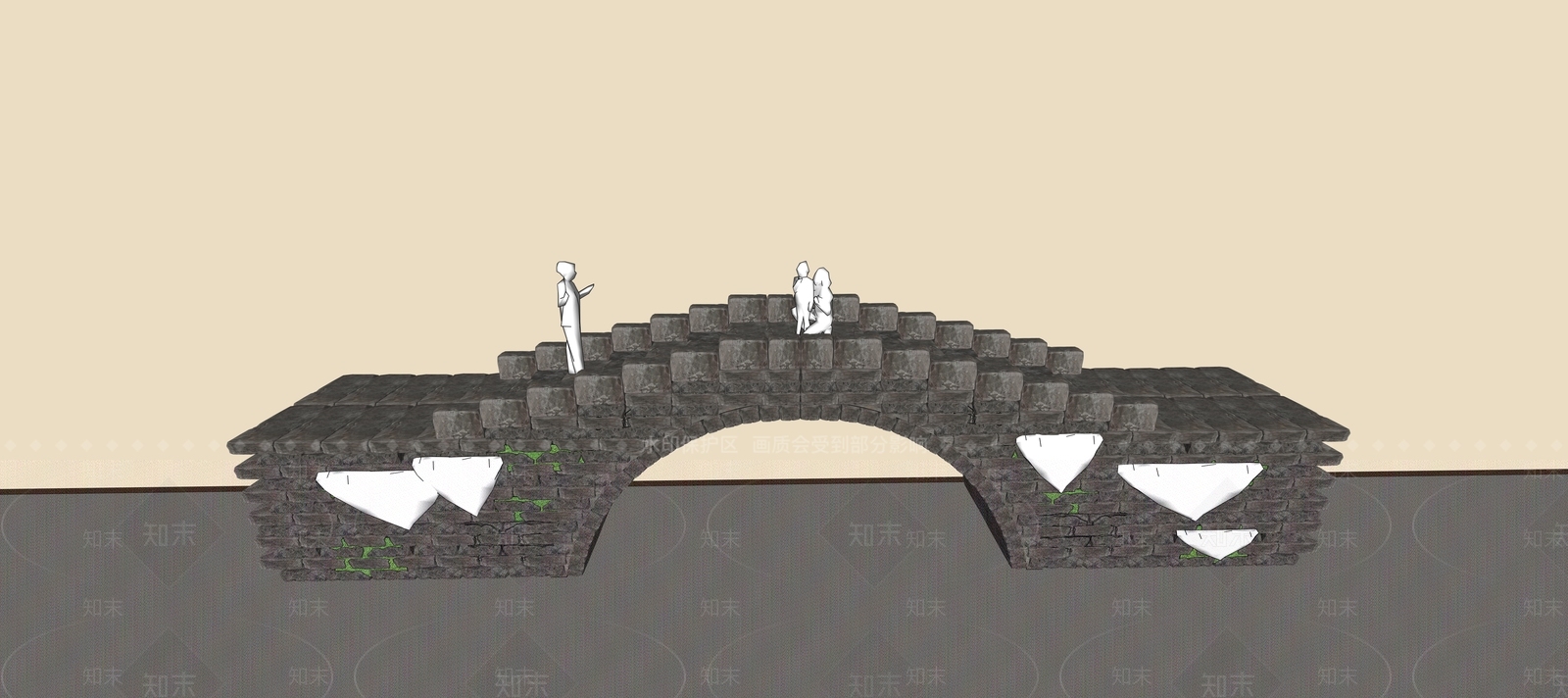 中式古建景观桥SU模型下载【ID:1232240964】