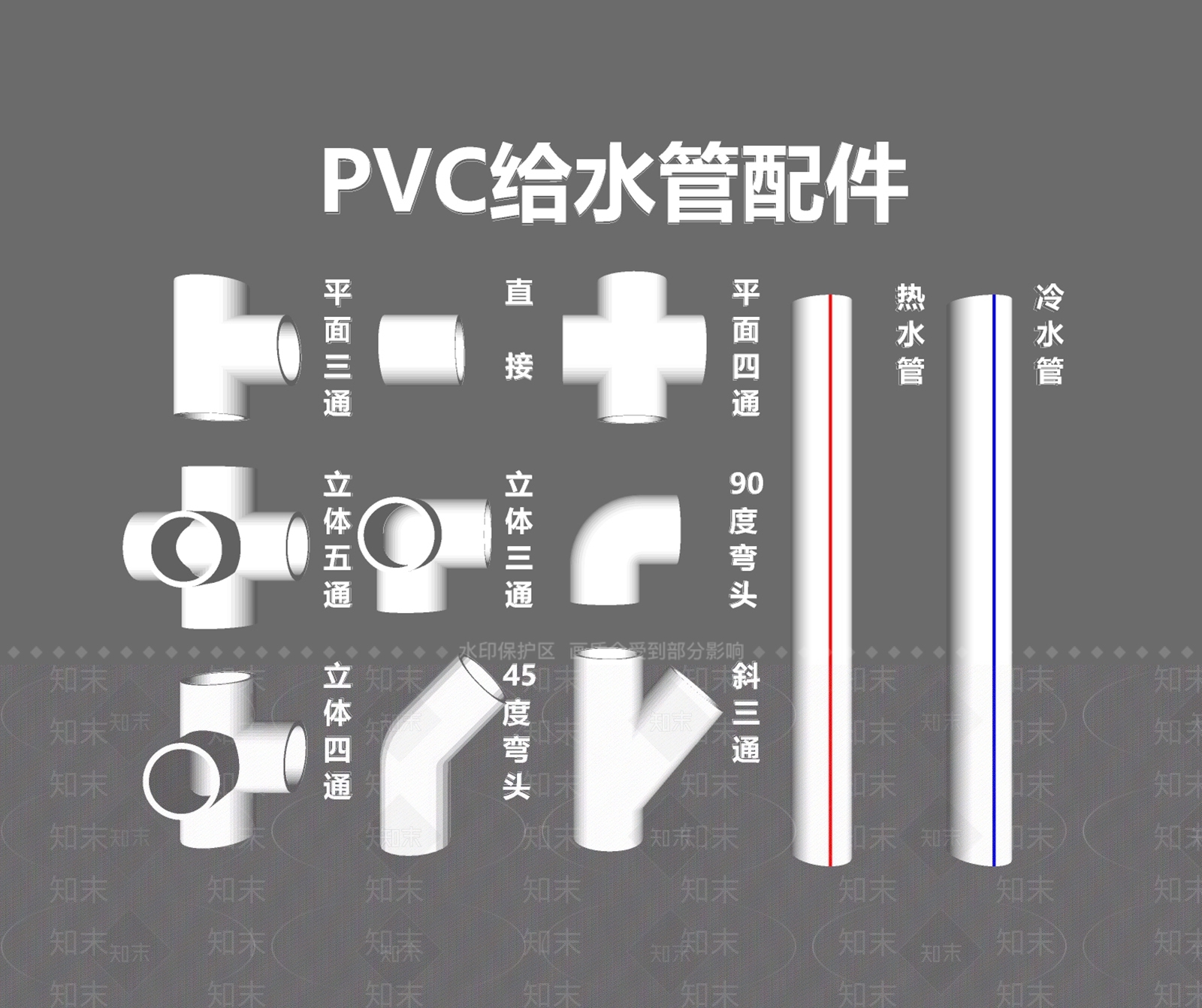 极简管道零件SU模型下载【ID:1232241909】