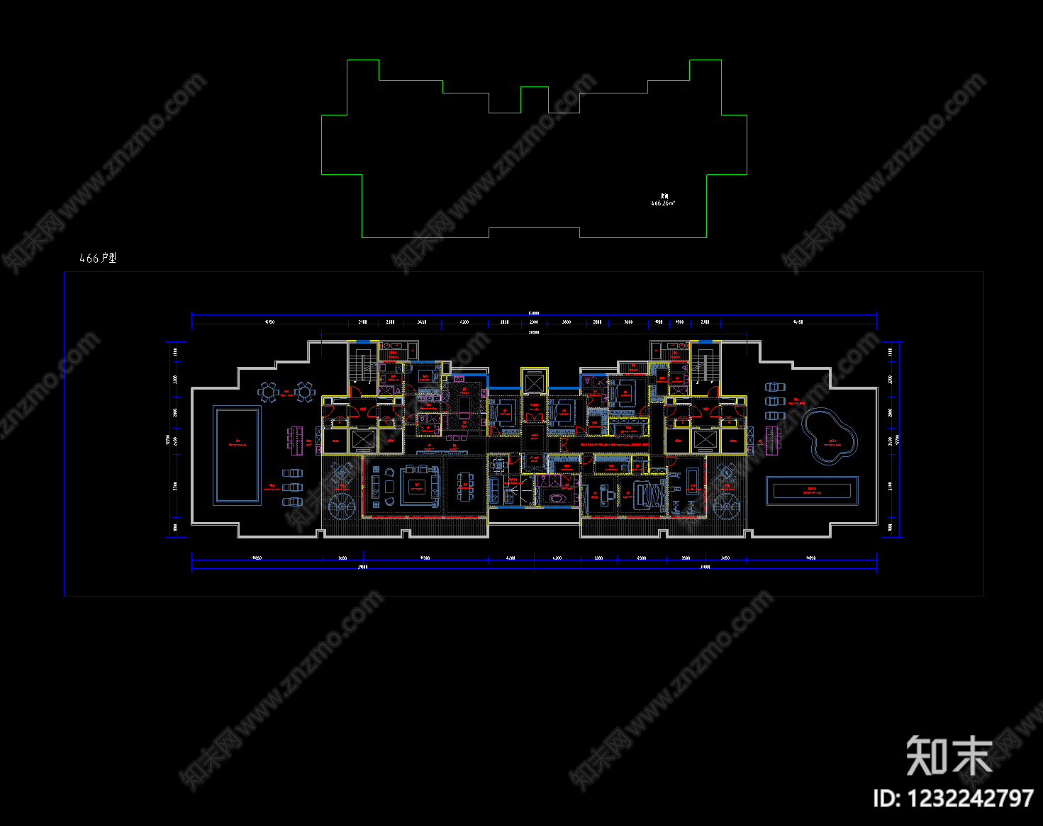 住宅楼建筑cad施工图下载【ID:1232242797】
