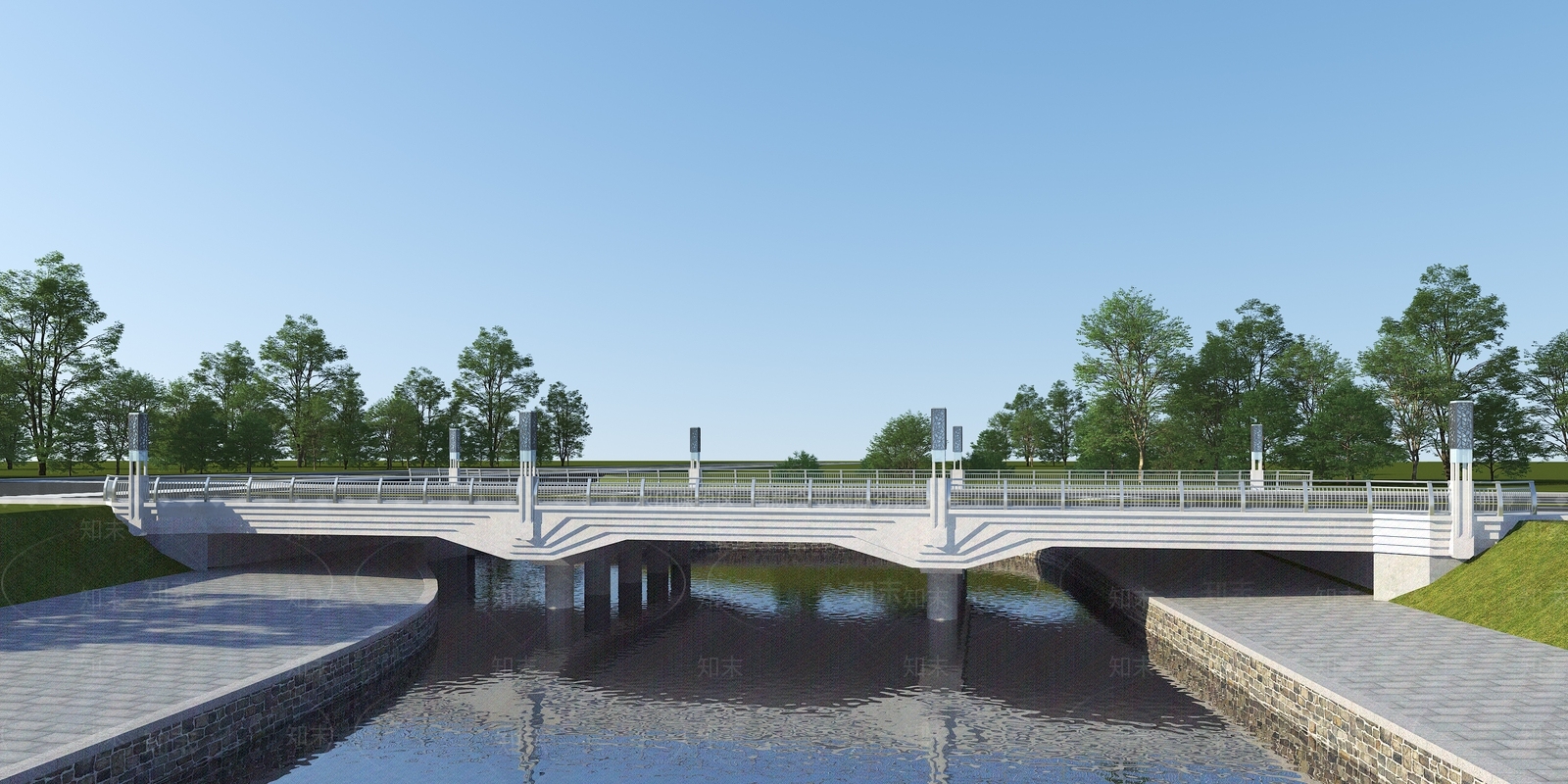 现代主义景观桥3D模型下载【ID:1232244581】