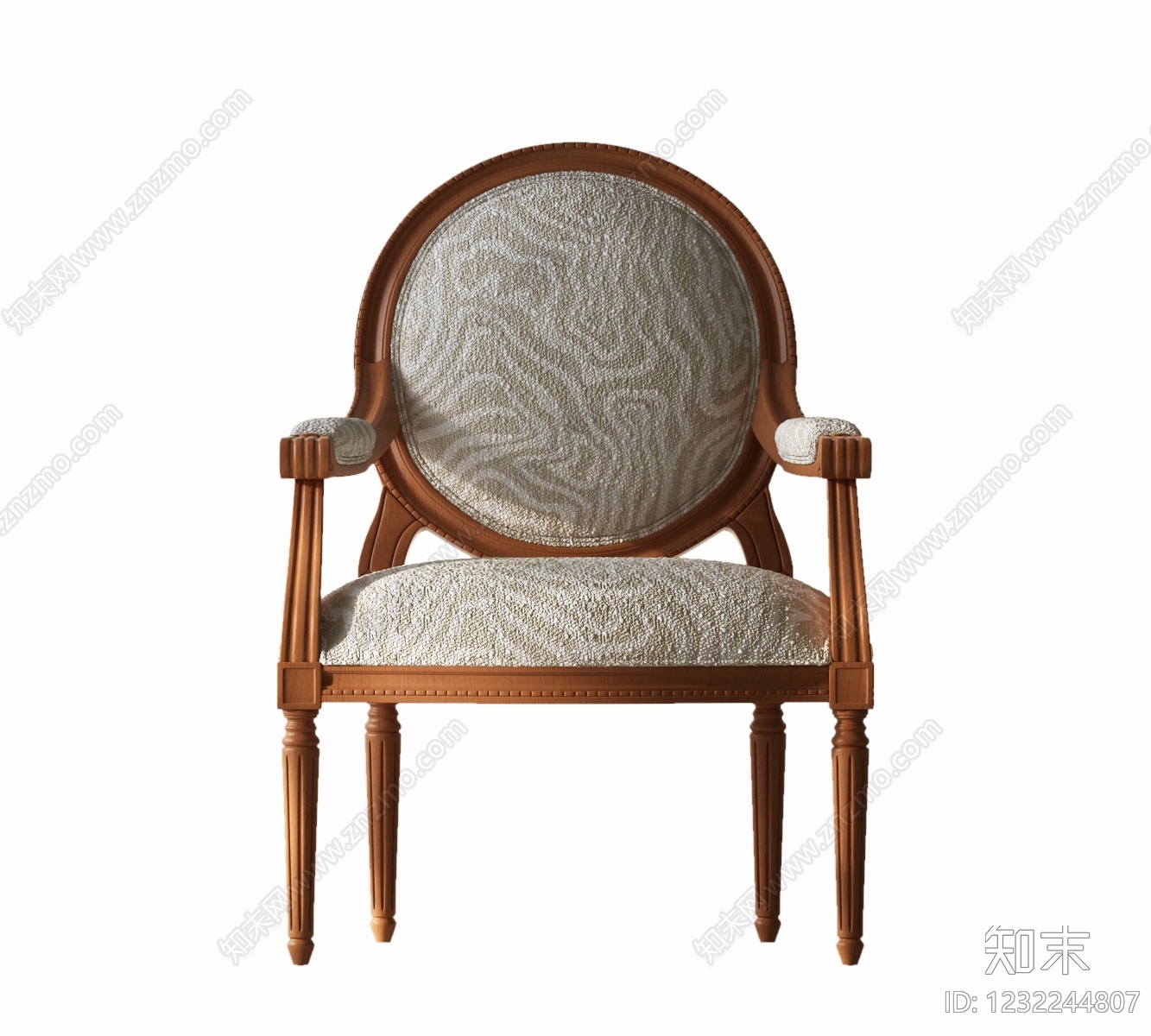 法式餐椅3D模型下载【ID:1232244807】