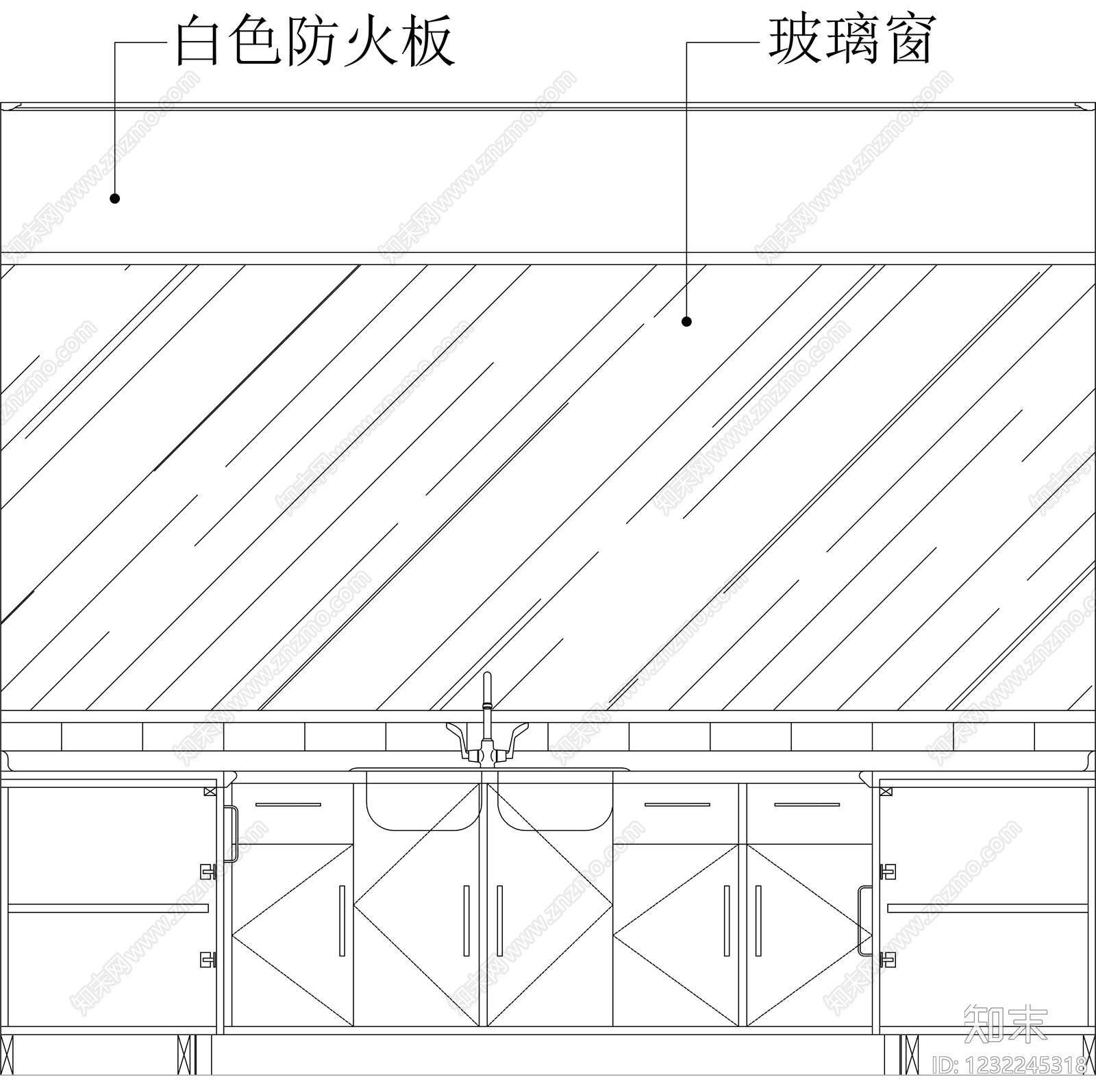 厨房cad施工图下载【ID:1232245318】