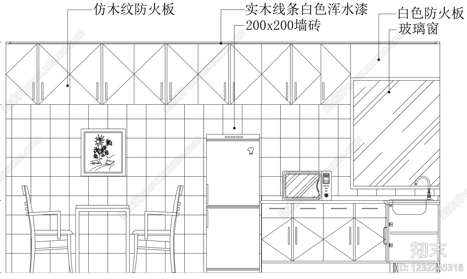厨房cad施工图下载【ID:1232245318】