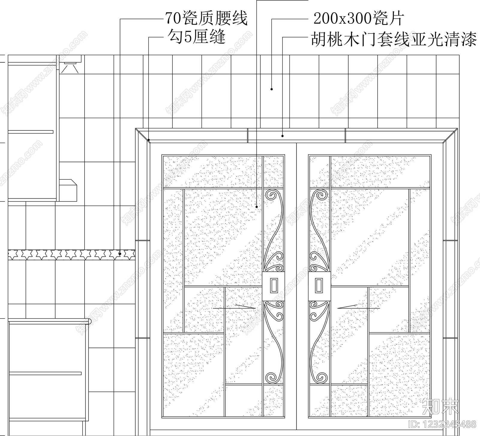 厨房cad施工图下载【ID:1232245488】