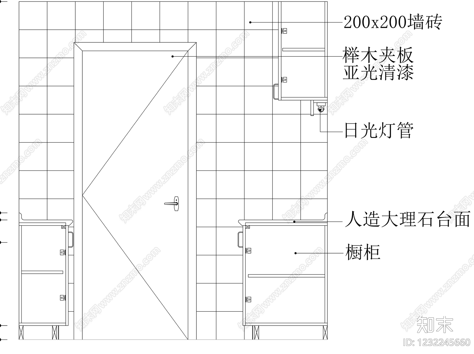 厨房cad施工图下载【ID:1232245660】