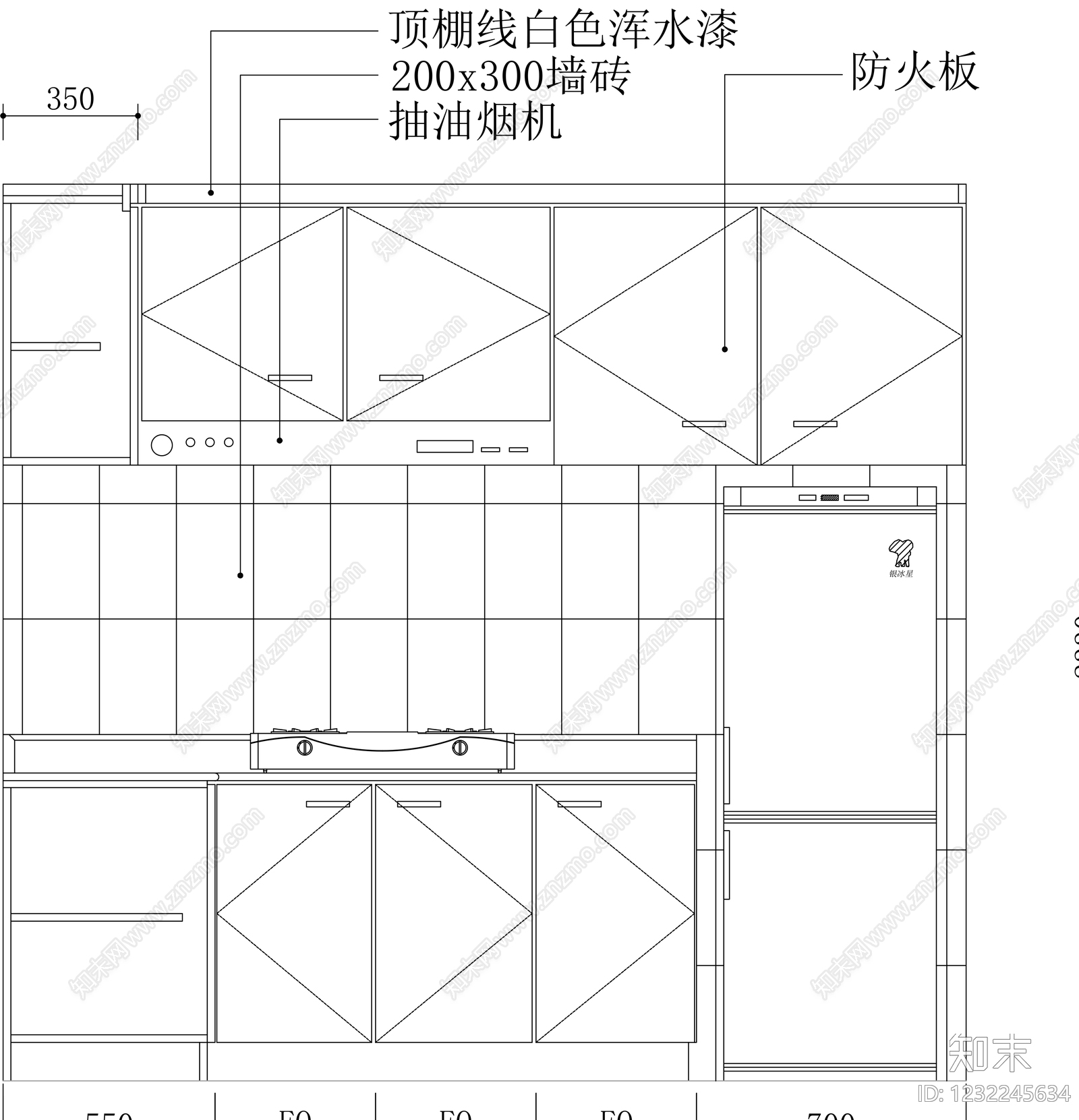 厨房cad施工图下载【ID:1232245634】