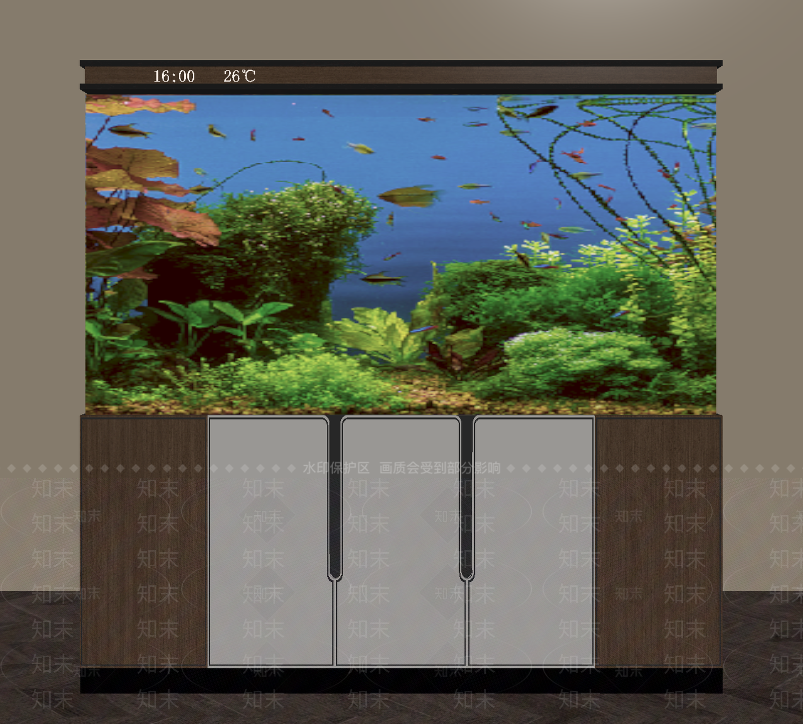 现代简约鱼缸SU模型下载【ID:1232245892】