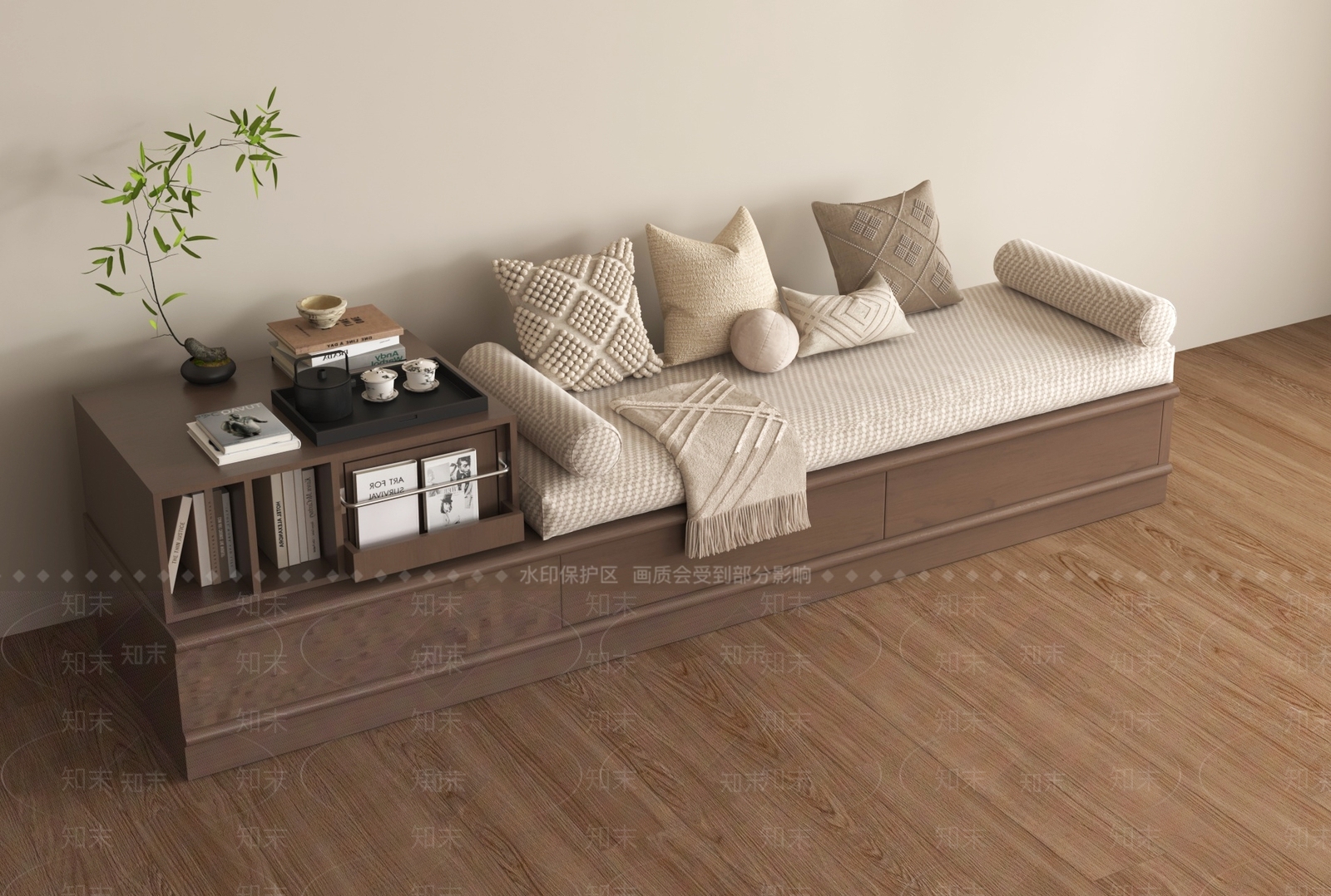 新中式坐垫3D模型下载【ID:1232246047】