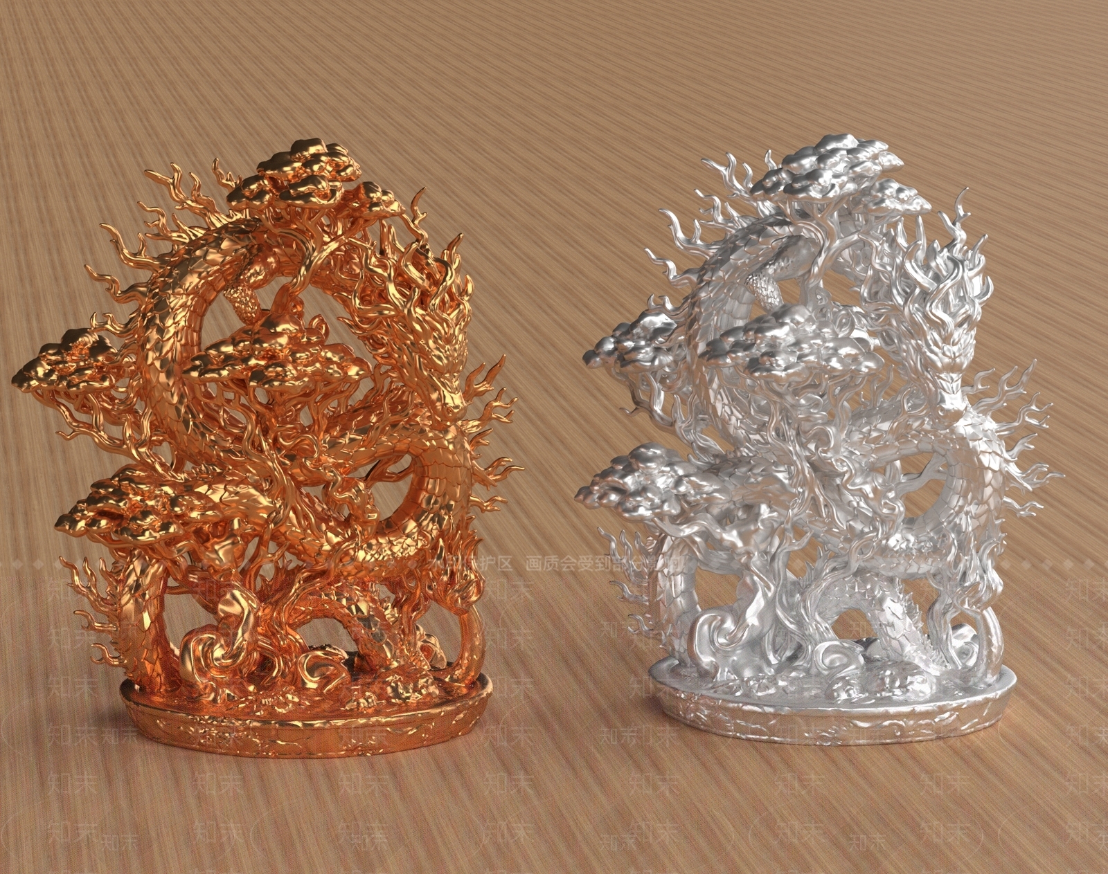 中式雕塑摆件3D模型下载【ID:1232246540】