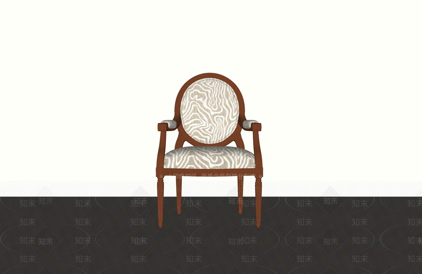 法式餐椅SU模型下载【ID:1232246655】