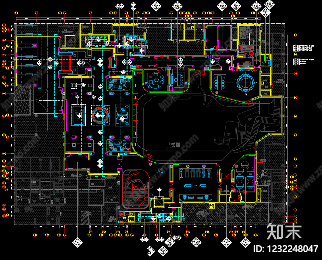 售楼处cad施工图下载【ID:1232248047】